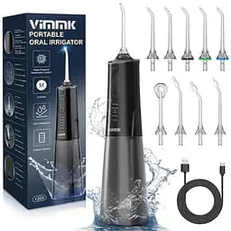 Бездротовий водяний стоматологічний флоссер Water Flosser 9 реактивних наконечників 5 режимів 300ML IPX7 водонепроникний