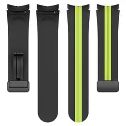 Ремінець для Samsung Galaxy Watch 6 40mm 6 44mm - чорно-зелений ширина кріплення 20мм силікон Watchbands Cls-line-black (W35-7W432432) - мініатюра 5