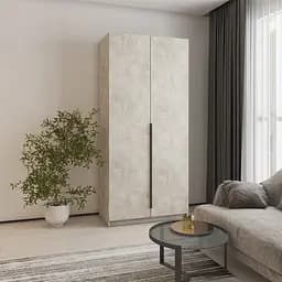 Шкаф 2-дверный MebelStar Оскар ДСП BG, комплект полок 100x52x220 см Бетон (MBS-4501)