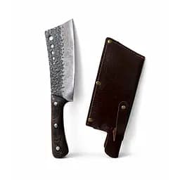 Кухонний ніж-сокира м'ясницький клівер для рубання м'яса овочів з нержавіючої сталі з кованим лезом з дерев'яною рукояткою 30 см 88350