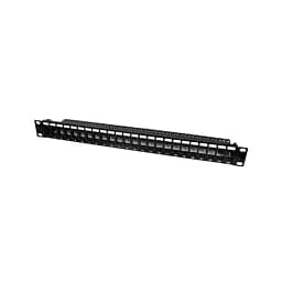 Патч-панель 24 порти Keystone NVC-P-16/24 19" 1U неекранована, з заднім організатором кабелю (73-00147)