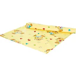 Багаторазова класична пелюшка Еко Пупс Ведмежа з місяцем 105х90 см жовта