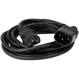 Кабель питания от сети PC-189, черный, 3 м, Patron, IEC C14 - IEC C13, 3x1 мм² (PN-POW-EX-30)