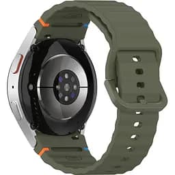 Ремінець для Samsung Galaxy Watch 6 40mm 6 44mm - темно-зелений ширина кріплення 20мм силікон Watchbands Seven Pro (W49-2WB13213017)