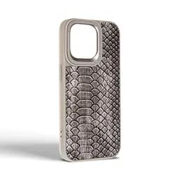 Кожаный чехол для Apple iPhone 14 Pro Max, Harder Lizard, серый, термополиуретан ТПУ + экокожа с имитацией кожи ящерицы, панель, защита корпуса, противоударный, микрофибра, рамка вокруг камеры, защита всего корпуса, (ARM76884) - мініатюра 2