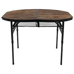 Складний стіл Bo-Camp Woodbine Oval 100x70 cm Black/Wood look (1404185), Коричневий - мініатюра 2