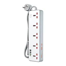 Мережевий фільтрі Hoco AC14A Rico 5-position socket (PD30W/1C3A) (EU) White