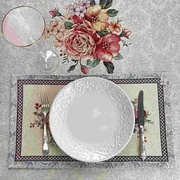 Серветка Прованс Manila, 50х30 см, бежевий з сірим (21782)