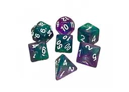 Набор кубиков Double Color Glitter 7 Dice Set - Green-Pink , 7 шт. (g7dglitdc11)
