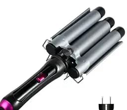 Потрійна плойка Domotec MS-481B три хвилі для створення хвиль та локонів 3 Barrel Hair Curler 97 Вт Чорна