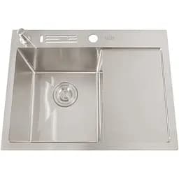 Накладна мийка на кухню Nett NS-6045(R) з правим крилом 1.5 мм