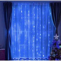 Новогодняя светодиодная гирлянда-штора Роса 3x3 м с 300 синими LED лампочками и питанием USB