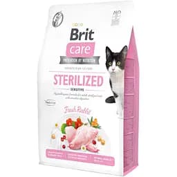 Сухой корм для стерилизованных котов с чувствительным пищеварением Brit Care Cat GF Sterilized Sensitive со свежим кроликом 2 кг