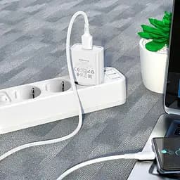 Блок живлення та кабель Borofone BA74A Aspirer single port charger set Type-C білі - мініатюра 8