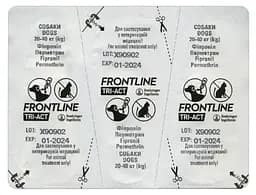 Краплі Boehringer Ingelheim Frontline Tri-Act від бліх та кліщів для собак 20-40 кг 3 піпетки + Плед для пікніка Frontline темно-синій - мініатюра 6