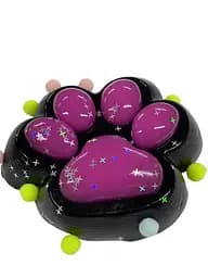 Іграшка-антистрес A-Toys Лапка котика дуже велика 12 см чорна з фіолетовим