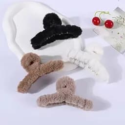 Набір жіночих крабів 11 см для волосся з штучним хутром пружинний затискач 12 шт. Різнокольорові