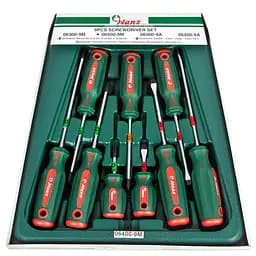 Набір викруток Hans шліц/хрест 9 шт. (06400-9М)