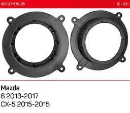 Проставки під динаміки 165 мм / 6.5" ACV 271170-05 для автомобілів Mazda 6, CX-5 - мініатюра 5