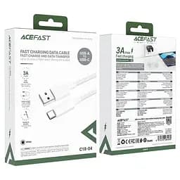 Кабель Acefast C18-04 USB-A to USB-C braid charging data cable білий - мініатюра 2
