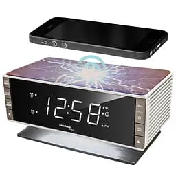 Годинник настільний з радіо Technoline WT487 Wireless Mobile Charging White/Brown (WT487) - мініатюра 6