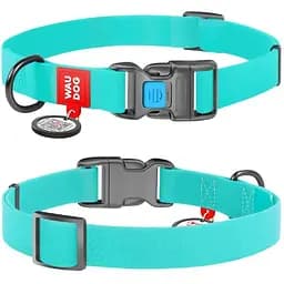 Нашийник для собак Waudog Waterproof водостійкий c QR-паспортом, світиться, пластикова пряжка-фастекс, S, Ш 15 мм, Дов 23-35 см