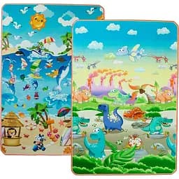 Дитячий двосторонній килимок Limpopo Динозаври та Пляжний сезон, 120х180 см (LP014-120)