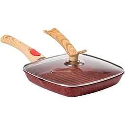 Сковорода-гриль MGC 24 см з антипригарним покриттям та знімною ручкою, червоний MGC HP-4-461R