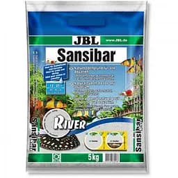 Светлый мелкий донный грунт с чёрными камешками JBL Sansibar River 5 кг