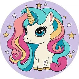 Картина за номерами "Неперевершена єдиноріжка" KHO-R1043 діаметр 19 см