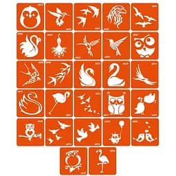 Набор трафаретов для био-тату D - птицы Fresh Tattoo d_simple_5x5_27_1