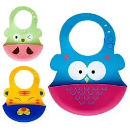 Слинявчик силіконовий "Тварини" 0603 Різнокольоровий