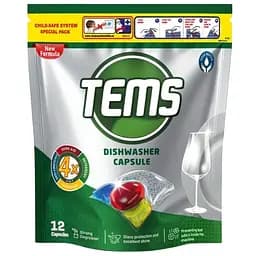 Капсулы для посудомоечной машины Tems 4 в 1, 12 шт.