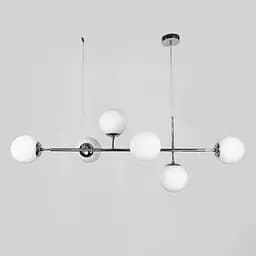 Люстра видовжена хромованому корпусі на 6 плафонів (тип А) | Line F | Арт. SGJ7/6A CH+WT