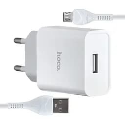 Мережевий зарядний пристрій Hoco C81A Asombroso single port charger (Micro) (EU) Білий
