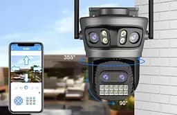 Вулична WiFi IPкамера Besder A22YQQS 20Мп  4 об'єктиви Zoom 10-кратний чорна - мініатюра 2