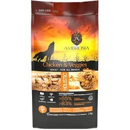Корм сухий Ambrosia Grain Free Dog Adult Chicken & Veggies для дорослих собак усіх порід з куркою та овочами 12 кг