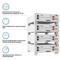 Акумулятор Deye SE-G5.1Pro-B LiFePO4 51,2V 100Ah (SE-G5.1Pro-B) - мініатюра 2