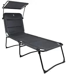 Кровать раскладная Bo-Camp Sun Lounger With Sunscreen 5 Positions Grey (1304492) (DAS303260)