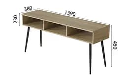 Тумба під телевізор Кентуккі Ferrum-decor 45x139x38 Чорний метал ДСП Дуб Сонома 16 мм (FRD-106730) - мініатюра 4