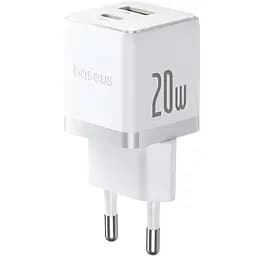 Мережевий зарядний пристрій Baseus Palm Fast Charger C+U 20W EU Moon білий - мініатюра 3