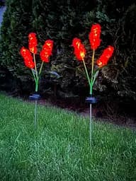 Світильники Sun Lamp садові на сонячній батареї декоративні квіти гіацинт 2 шт - мініатюра 8