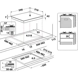 Робоча поверхня WHIRLPOOL GOFL 629/NB1 - мініатюра 2