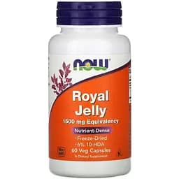 Натуральна добавка Now Royal Jelly 1500 mg 60 вегакапсул