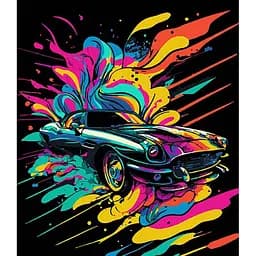 Картина по номерам Strateg Блеск авто на черном фоне 30х40 см