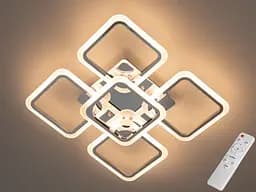 Світлодіодна люстра смарт світильник з пультом dimmer, 90W, хром