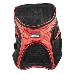 Рюкзак-переноска AnimAll для собак і котів нейлон червоний 31×25×35 см