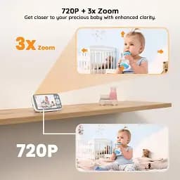 Відеоняня Boifun VB616 для дітей з нічним баченням 720P 4 дюйми двосторонній зв'язок до 300 метрів - мініатюра 2
