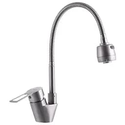 Змішувач для кухні Zerix HSB-011 з рефлекторним виливом ZX3138 Нержавіюча сталь