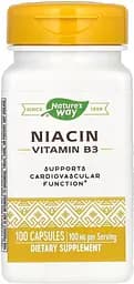 Ніацин Nature's Way Niacin 100 mg, 100 капсул для підтримки серцево-судинної системи